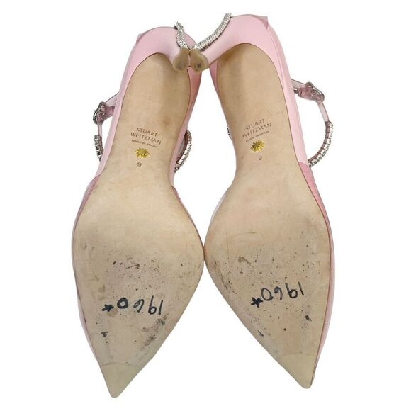Stuart Weitzman Glam PVC Ankle Strap Pumps Pink Women’s Size 9 - Picture 11 of 13